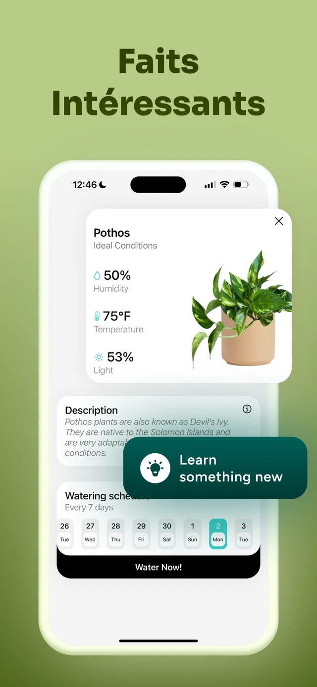 Lire des informations sur vos plantes — FloraFlick